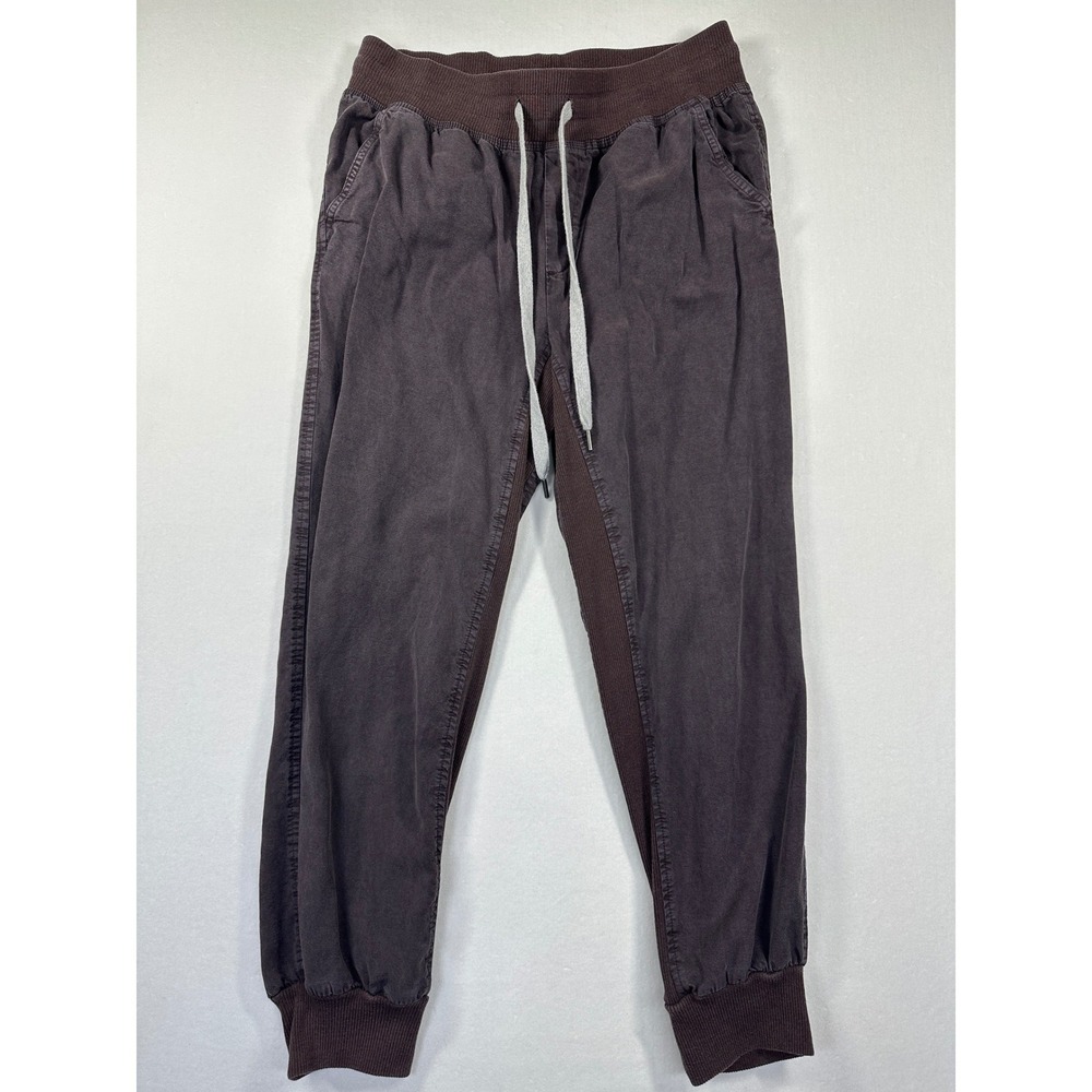 Aerie Jogger Sweat Pants Womens M Faded Plum Cotton Ribbed Seams Cuffs Stretch